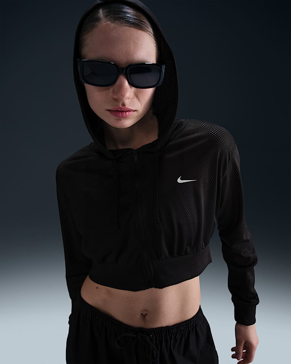 Nike Sportswear Women s Full Zip Hooded Top Black Polyester